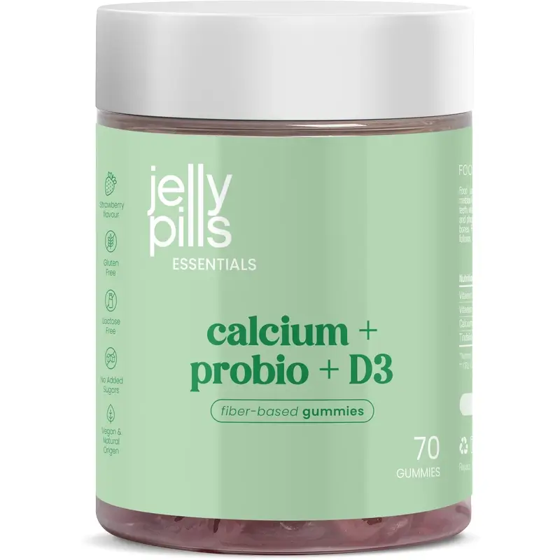 Jelly Pills Caclium+D3+K2+Propbio Fresa, 70 unidad
