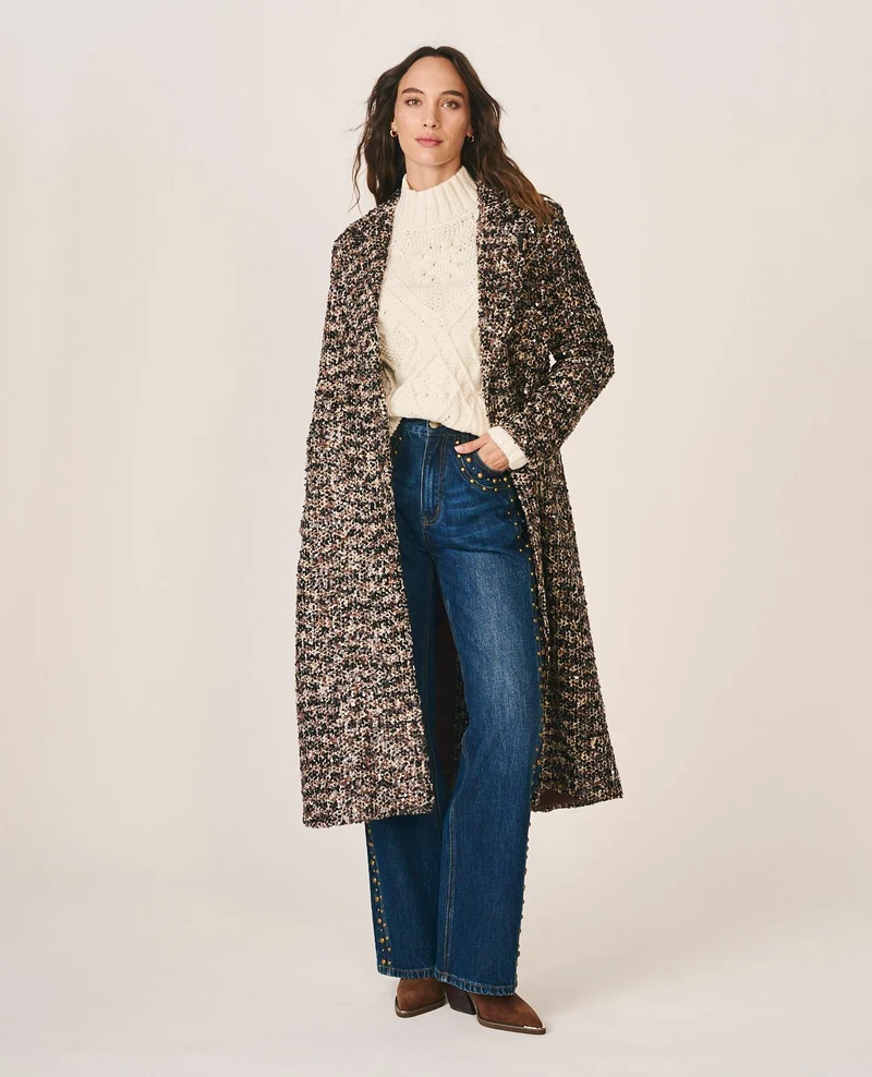 ABRIGO TWEED CON LENTEJUELAS