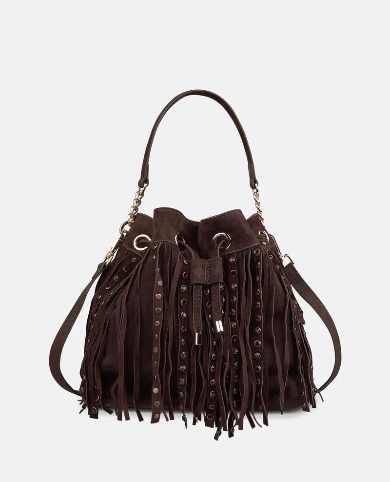 BOLSO BOMBONERA ANTE CON DETALLES METÁLICOS