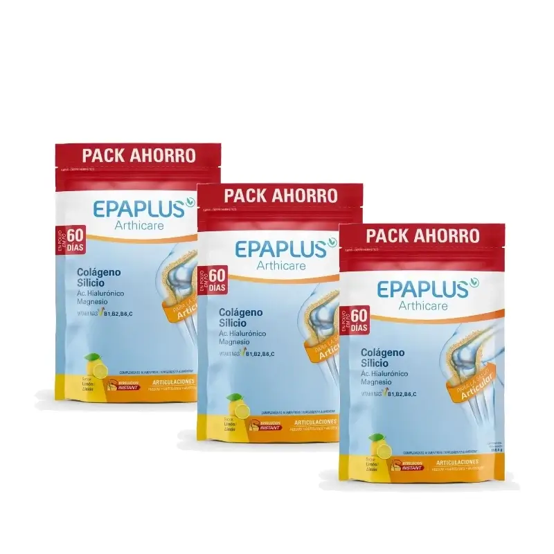 Epaplus Arthicare Colágeno Limón 60 Días 668,5 g, Pack 3
