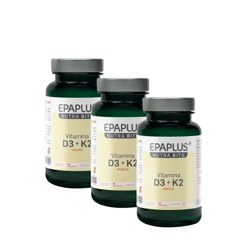Epaplus Nutrabits Vitamina D3+K2 90 Cáps, Pack 3