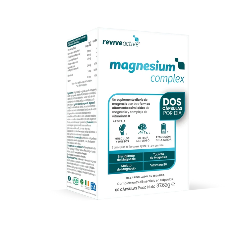Revive Active Tri-Magnesio Complex + B6, 60 cápsulas