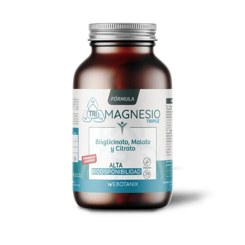 Webotanix Triple Magnesio Fórmula Familiar, 120 cápsulas