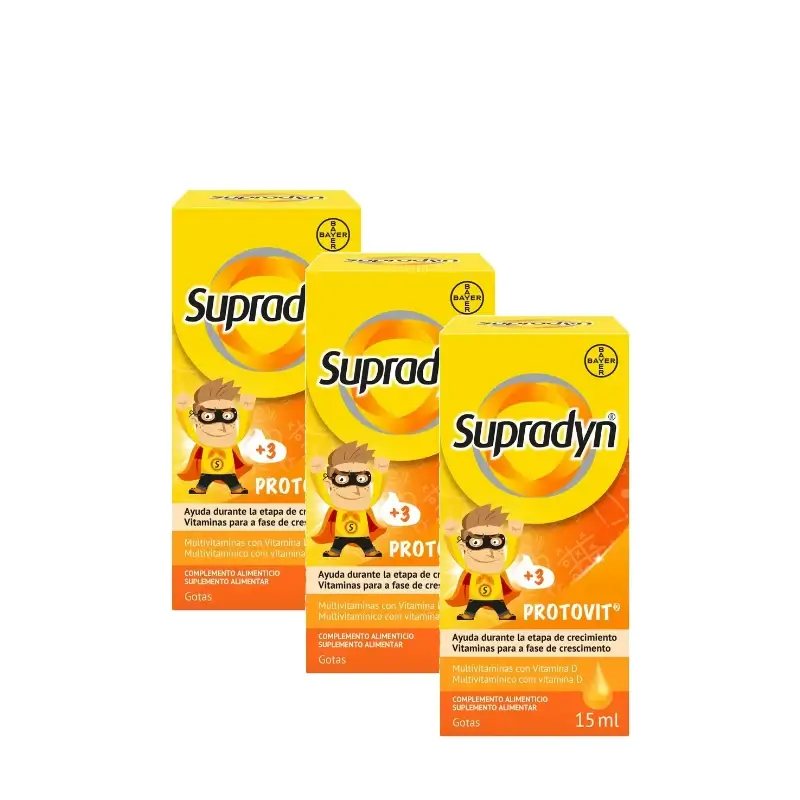 Supradyn Protovit Vitaminas y Minerales para los Niños, Pack 3 x 15 ml