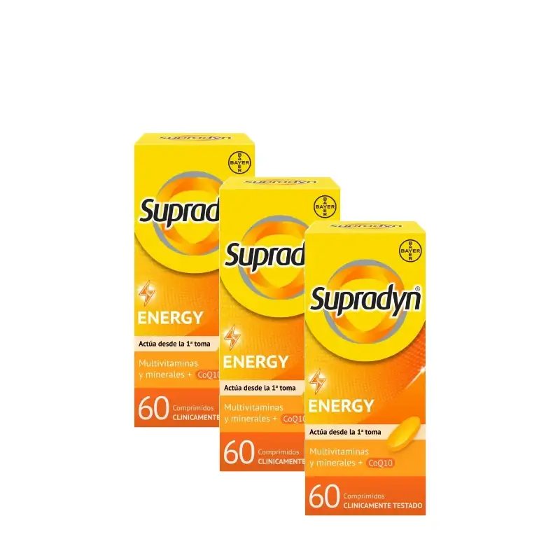 Supradyn Energy Vitaminas, Minerales, Energía y Vitalidad, Pack 3 x 60 Comprimidos