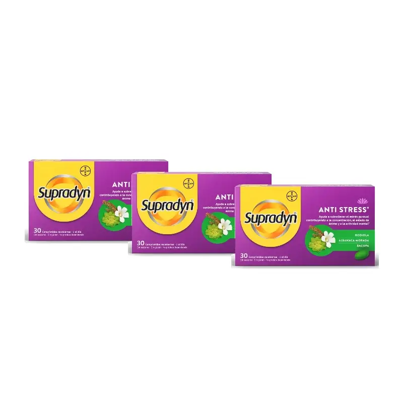 Supradyn Anti Stress Concentración y Memoria, Pack 3 x 30 Comprimidos