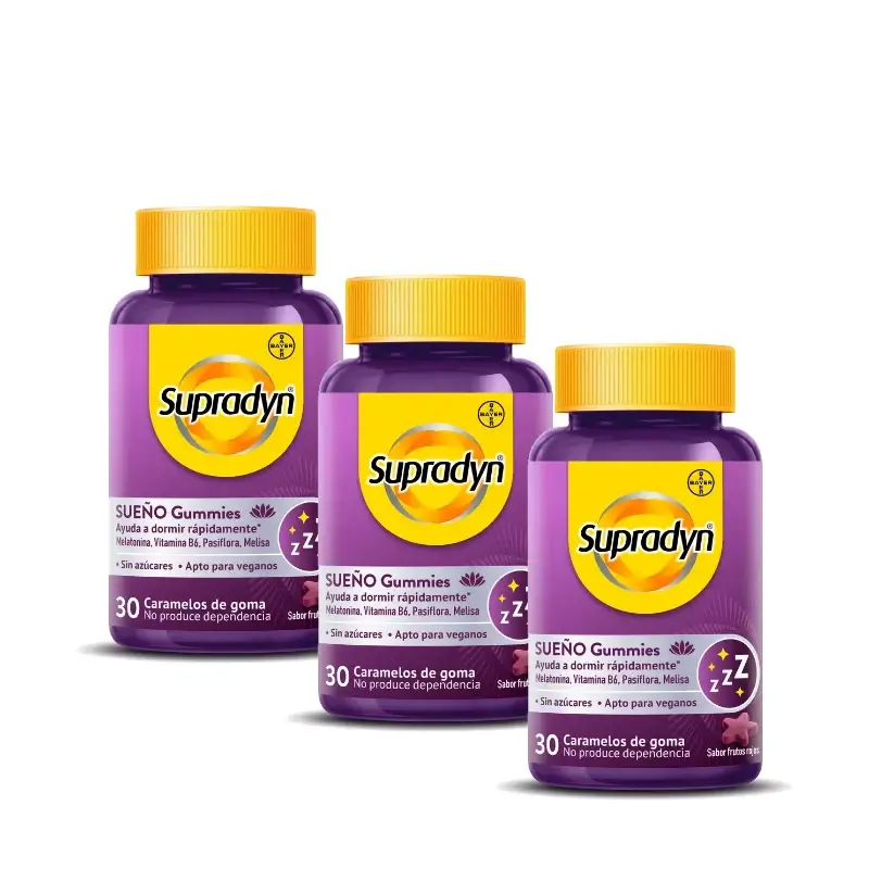 Supradyn Sueño y Serenidad Gummies Melatonina y Vit. B6, Pack 3 x 30 Caramelos