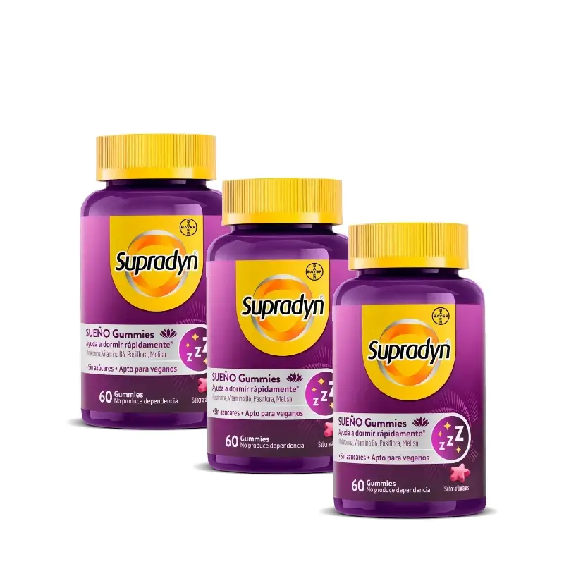 Supradyn Sueño Y Serenidad Gummies Melatonina Y Vitamina B6 , Pack 3 x 60 caramelos de goma