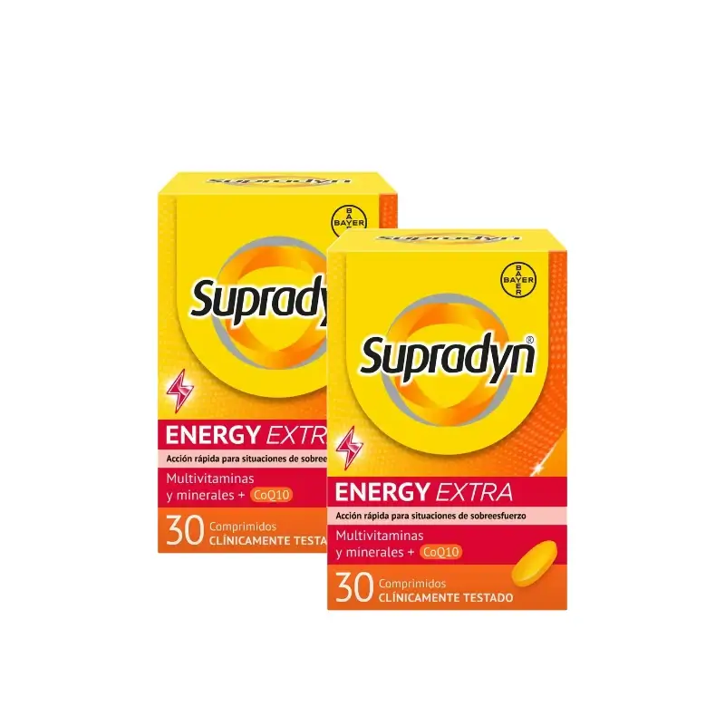 Supradyn Energy Extra Deporte Vitaminas y Energía, Pack 2 x 30 Comprimidos