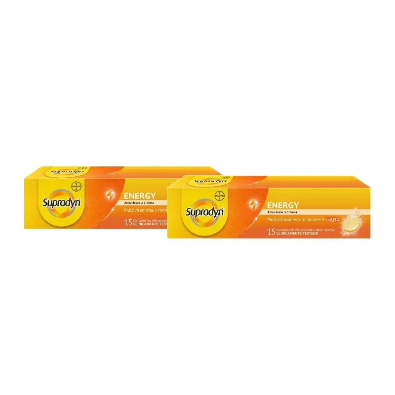 Supradyn Energy Vitaminas y Energía, Pack 2 x 15 Comprimidos Efervescentes