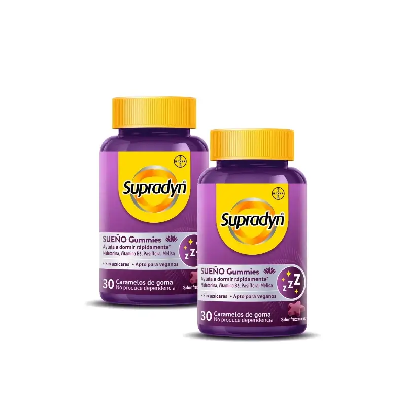 Supradyn Sueño y Serenidad Gummies Melatonina y Vit. B6, Pack 2 x 30 Caramelos