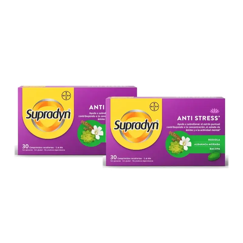 Supradyn Anti Stress Concentración y Memoria, Pack 2 x 30 Comprimidos