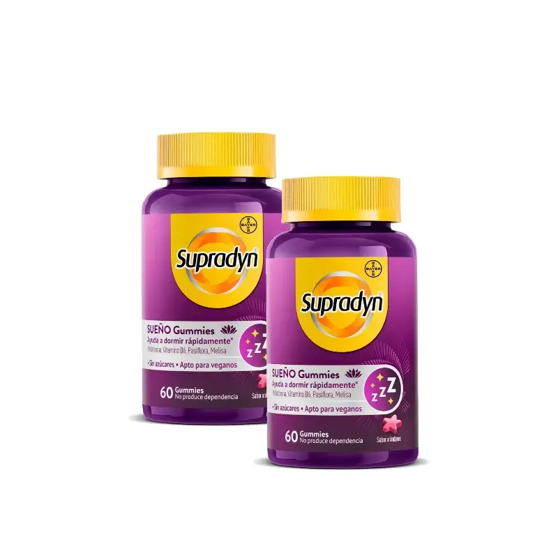 Supradyn Sueño Y Serenidad Gummies Melatonina Y Vitamina B6 , Pack 2 x 60 caramelos de goma