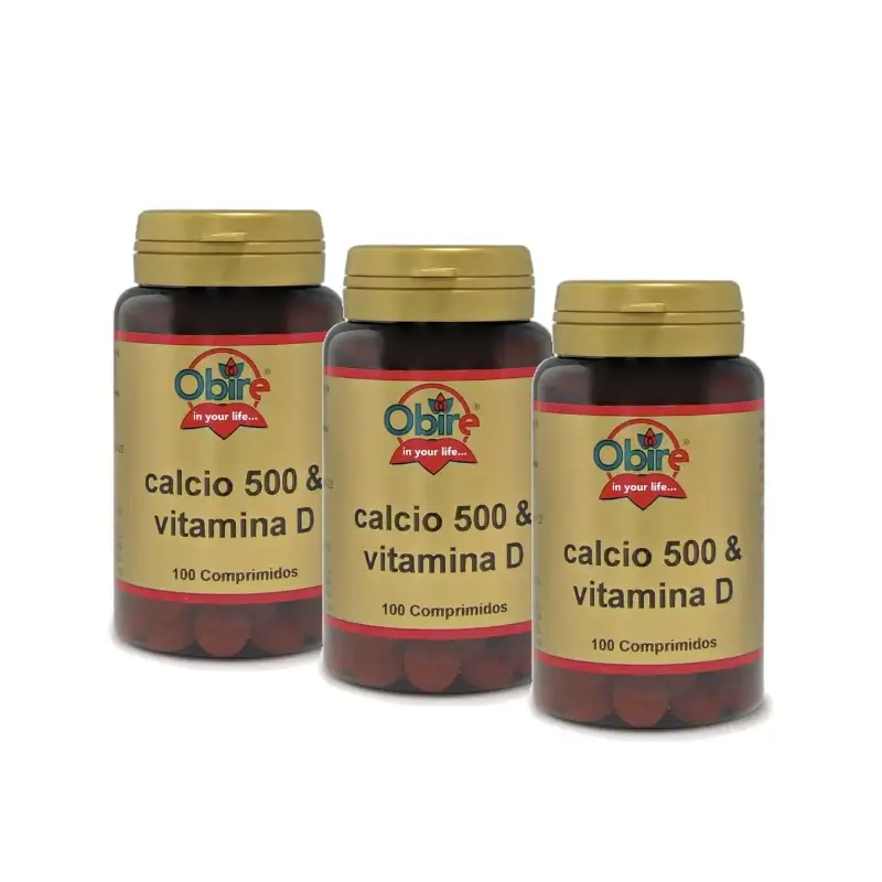 Obire Calcio 500 + Vitamina D , Pack 3 x 100 comprimidos