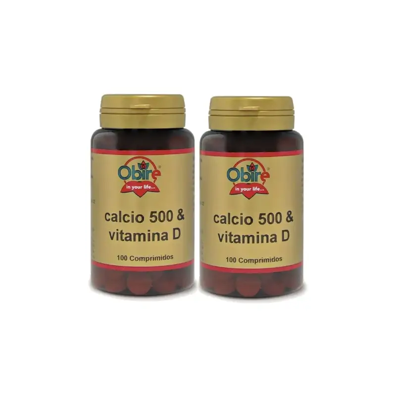 Obire Calcio 500 + Vitamina D , Pack 2 x 100 comprimidos