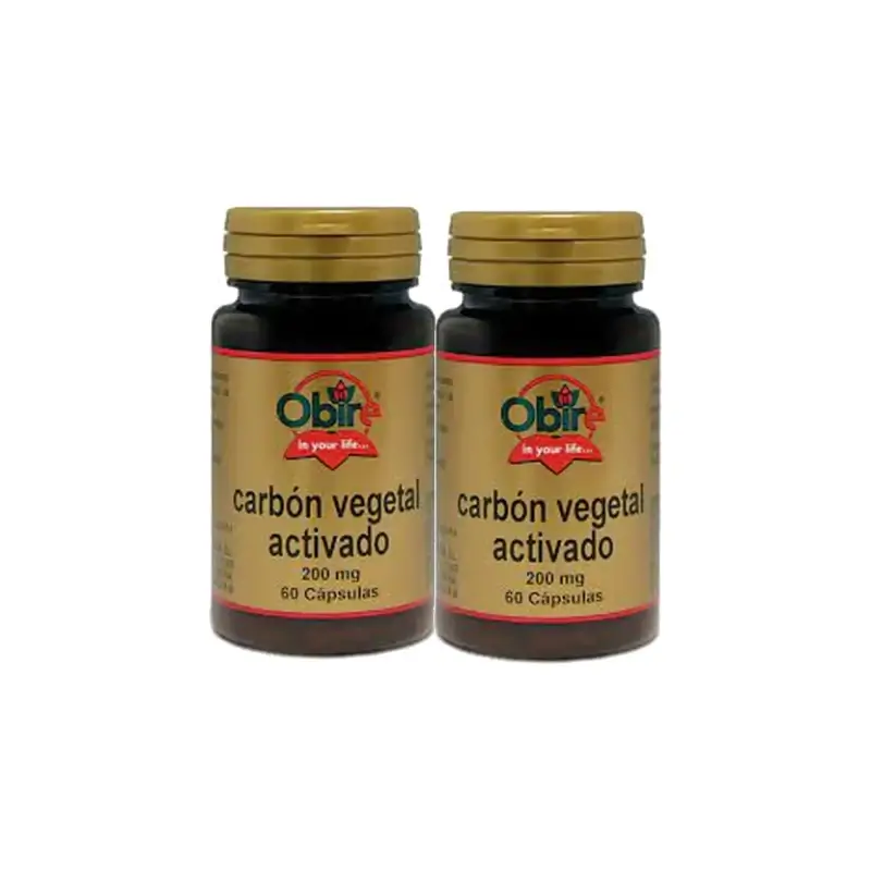 Obire Carbon Vegetal Activado 200 Mg , Pack 2 x 60 cápsulas