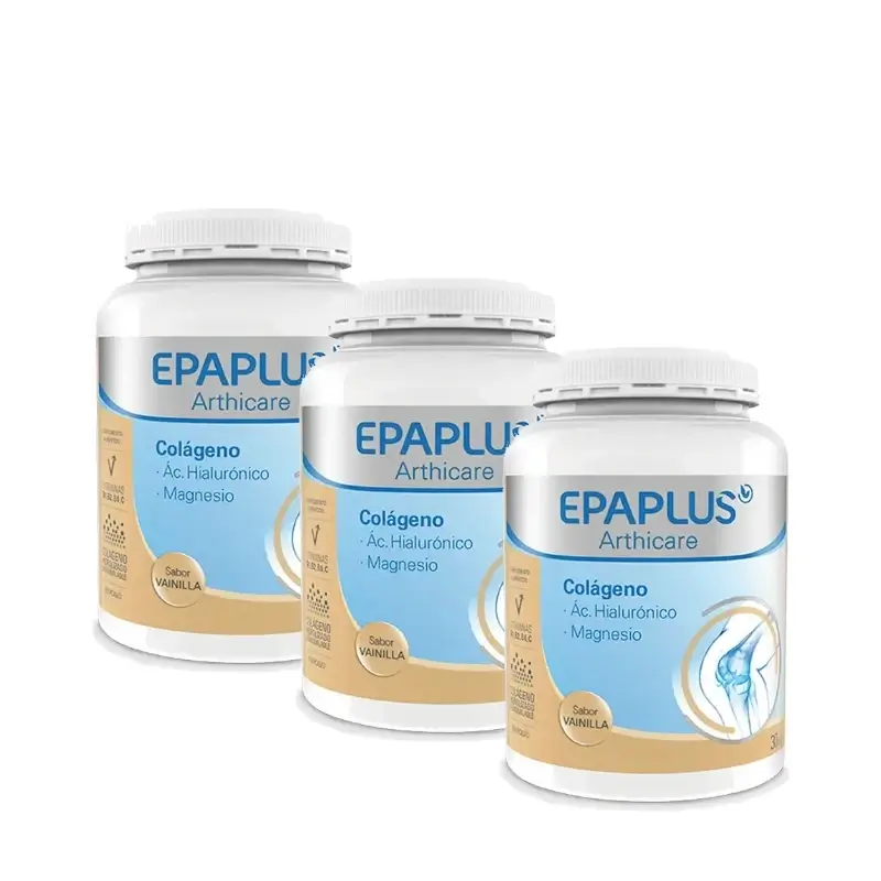 Epaplus Arthicare Colágeno Vainilla Sin Silicio 30 Días 325 g, Pack 3