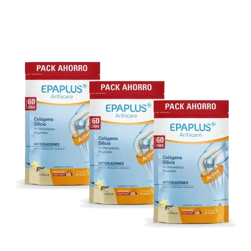 Epaplus Arthicare Colágeno Antiox Vainilla Polvo 60 Días 654 g, Pack 3
