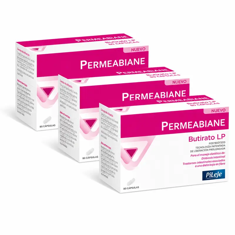 Pileje Permeabiane Butirato Lp Pack 3 x 60 Cápsulas