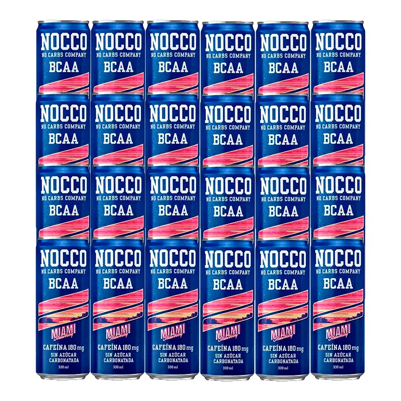 Nocco Pack Bcaa Miami Strawberry, Pack 24 x 330 ml