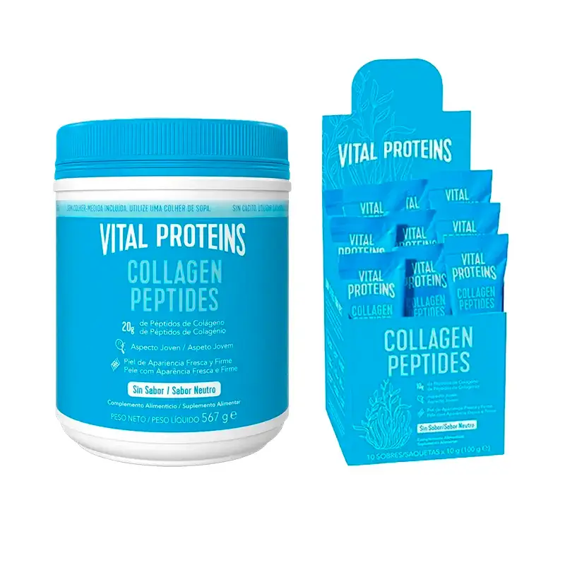Vital Proteins Pack Colágeno Péptidos 567 g + 10 Sobres Sabor Neutro