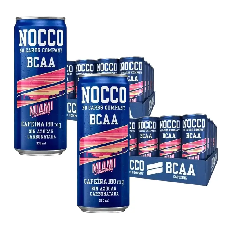 Nocco Pack Bcaa Miami Strawberry, 24 Uds X 330 Ml