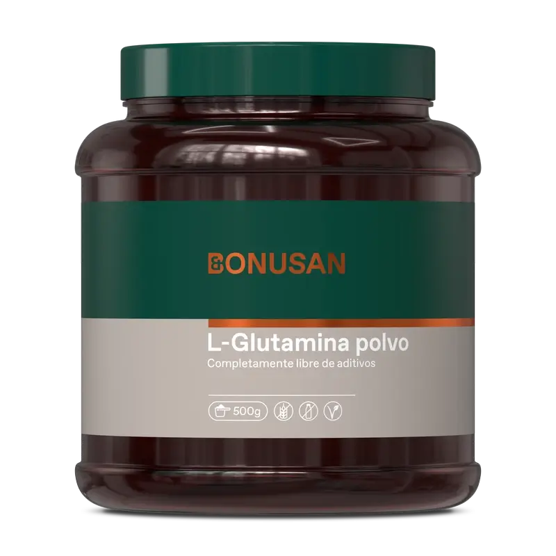 Bonusan L-Glutamina Polvo, 500 gramos de polvo