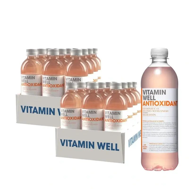 Vitamin Well Pack Antioxidant Melocotón, 24 Uds X 500 Ml