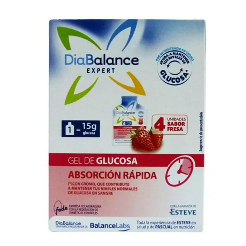 Diabalance Expert Gel Glucosa Absorción Rápida, 4 sobres