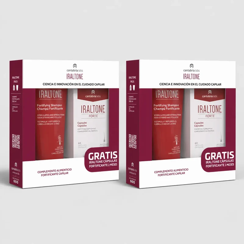 Iraltone Forte Cápsulas + Champú Fortificante Minitalla 75 Ml Regalo Pack 2