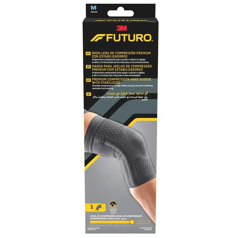 Futuro™ Rodillera De Compresión Prémium Con Estabilizadores M (36.8 - 43.1 Cm), 1 unidad