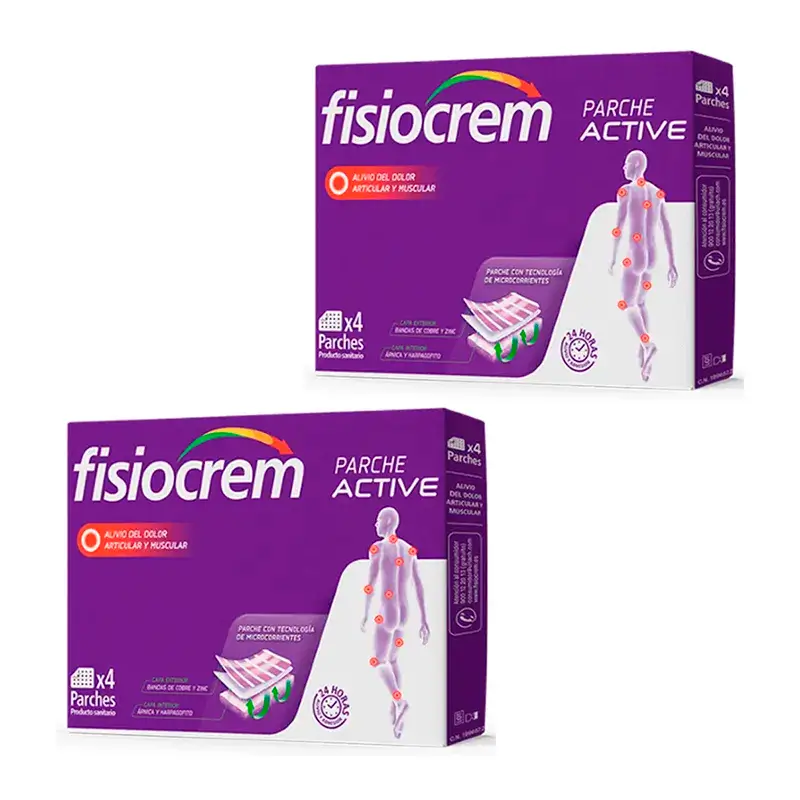 Fisiocrem Parche Active , Pack 2 x 4 Parches 7X9,5Cm