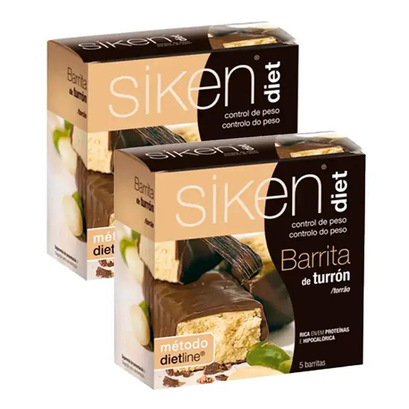 Siken Diet Barrita Turrón, Pack 2 x 5 unidades