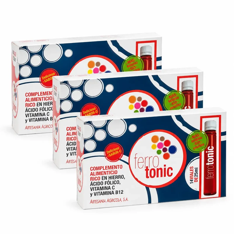 Plantis Ferrotonic Hierro 14 Viales X 25 Ml , pack 3