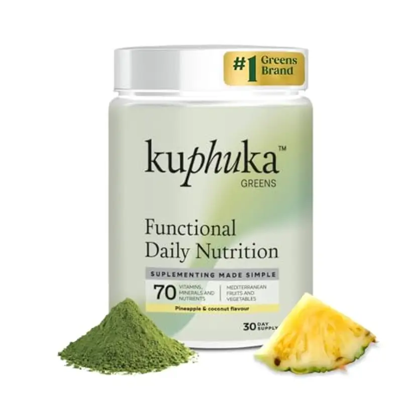 Kuphuka Greens Suplemento Nutricional 100% Natural Y Holistico Piña Y Coco, 411 gr