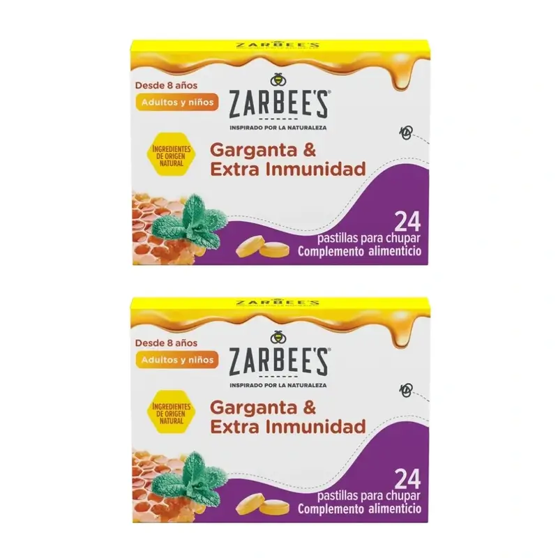 Zarbee'S Garganta & Inmunidad, 2X24 Pastillas Para Chupar Con Miel, Menta, Zinc Y Vit.D
