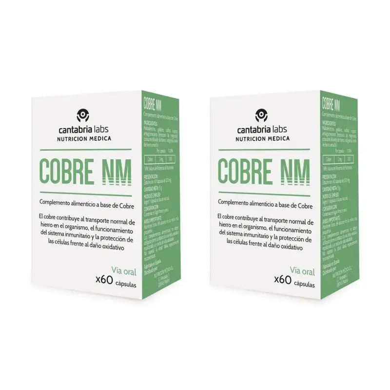 Cantabria Labs Nutrición Médica Cobre Nm, 2X60 Cápsulas