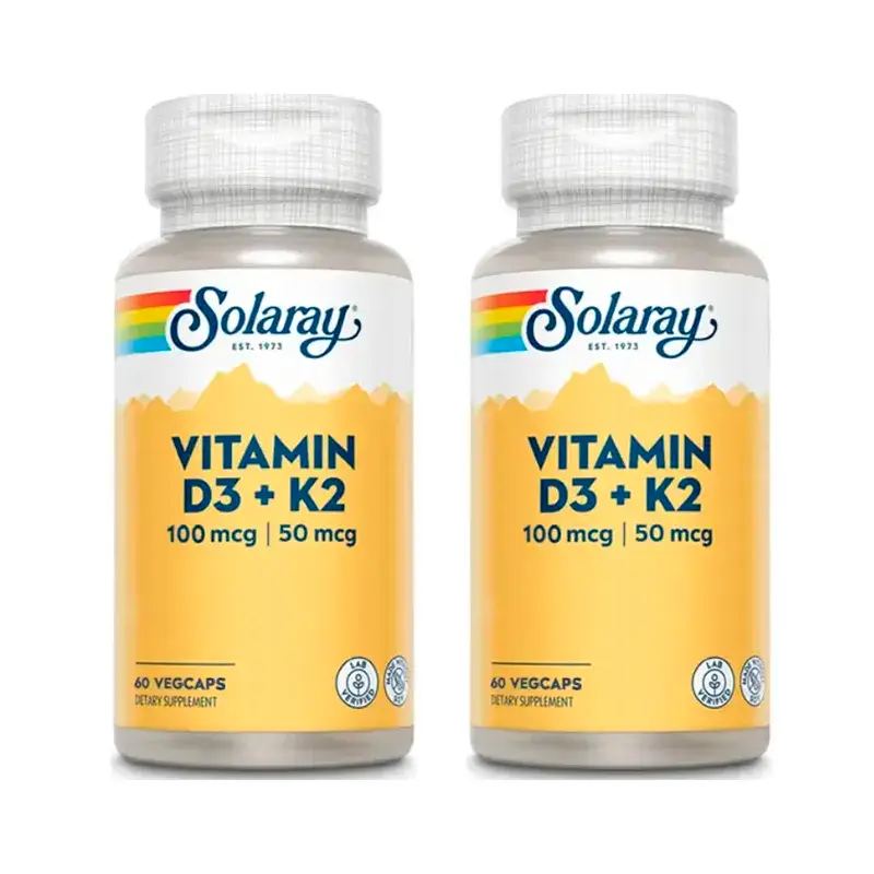 Solaray Vitamina D3 & K2 Pack 2 x 60 Cápsulas
