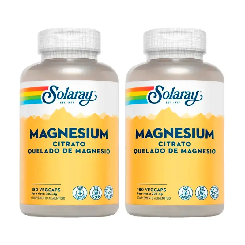 Solaray Magnesium Citrato Pack 2 x 180 Cápsulas
