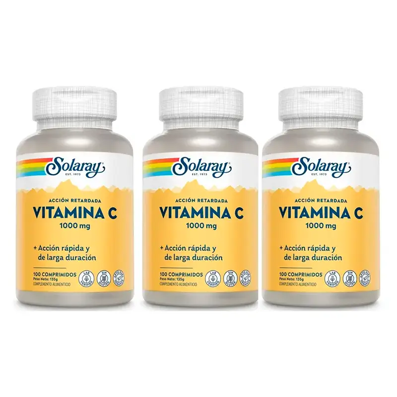 Solaray Vitamina C 1000 Mg. Pack 3 x 100 Comp.