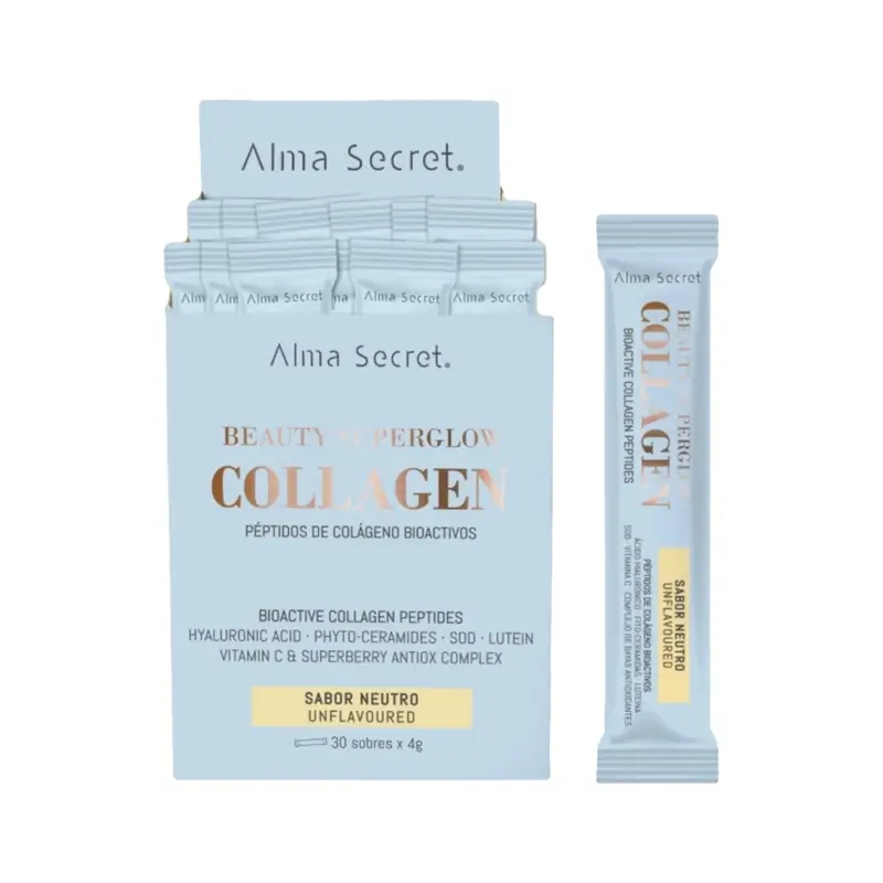 Alma Secret Beauty Superglow Collagen Sabor Neutro , 30x3 gr