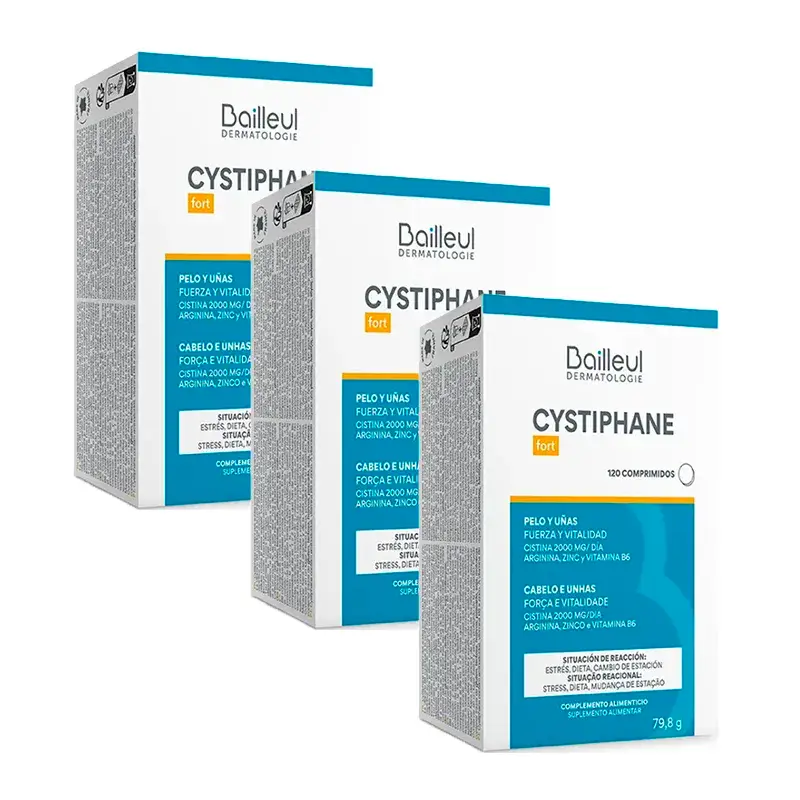 Cystiphane Biorga Caída Del Cabello, Pack 3 x 120 comprimidos