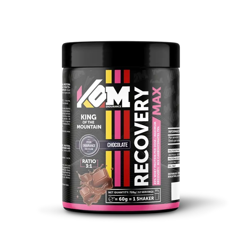 Kom Endurance Recuperador Nutricion Deportiva , bote de recuperador 720gr sabor chocolate