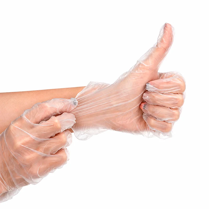 Guantes de vinilo desechables. Sin Polvo. Caja de 100 guantes. Color: Semi-Blanco