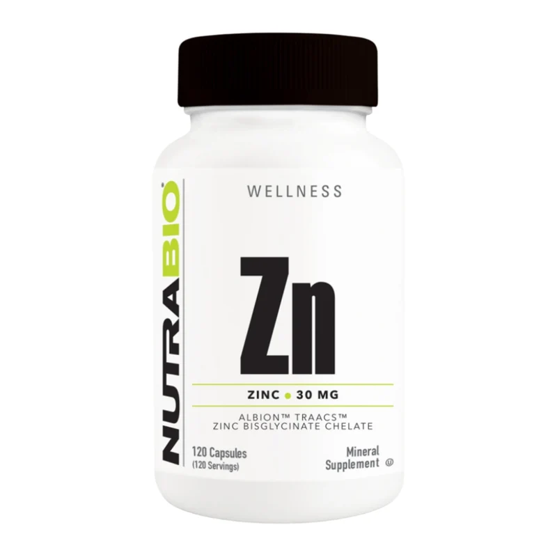 NutraBio Suplemento Alimenticio Quelato de Zinc, 120 Cápsulas