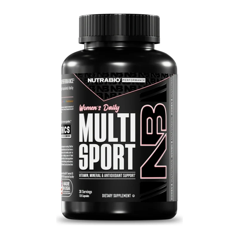 NutraBio Suplemento Alimenticio Multisport para Mujer, 120 Cápsulas