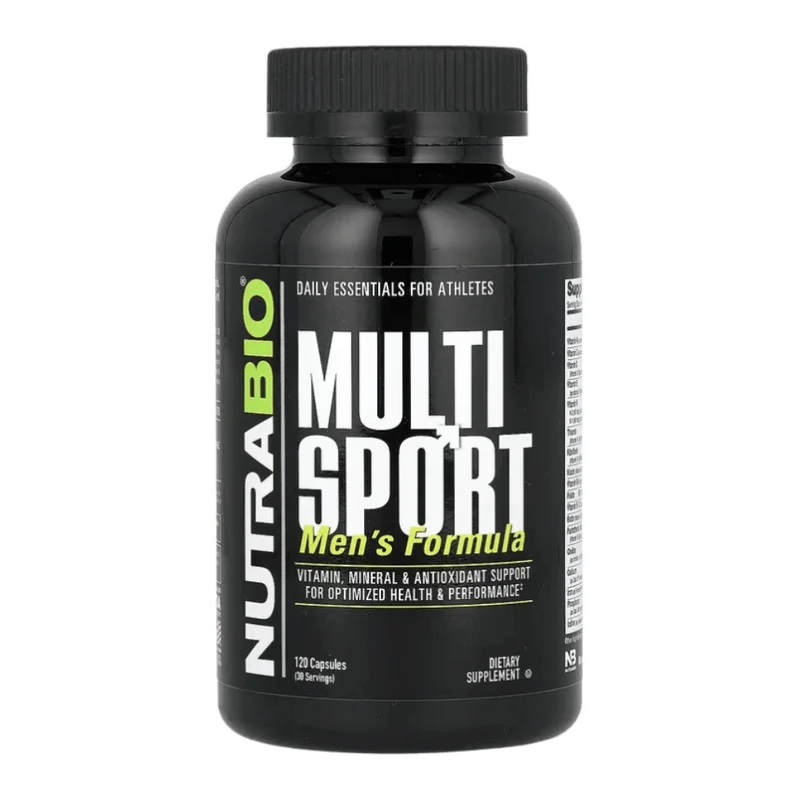 NutraBio Suplemento Alimenticio Multisport para Hombre, 120 Cápsulas