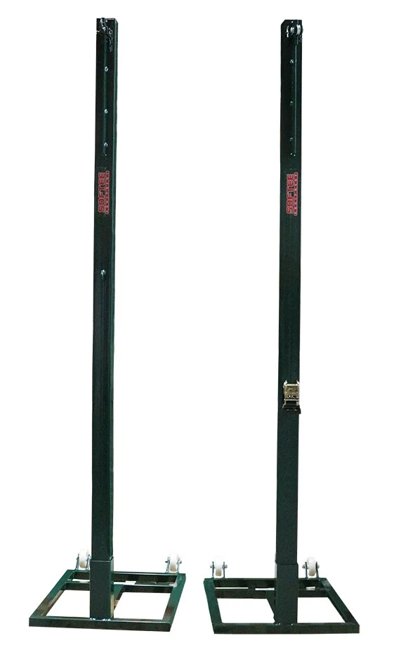 Juego postes voleibol metalicos cuadrados 80 x 80 mm trasladables