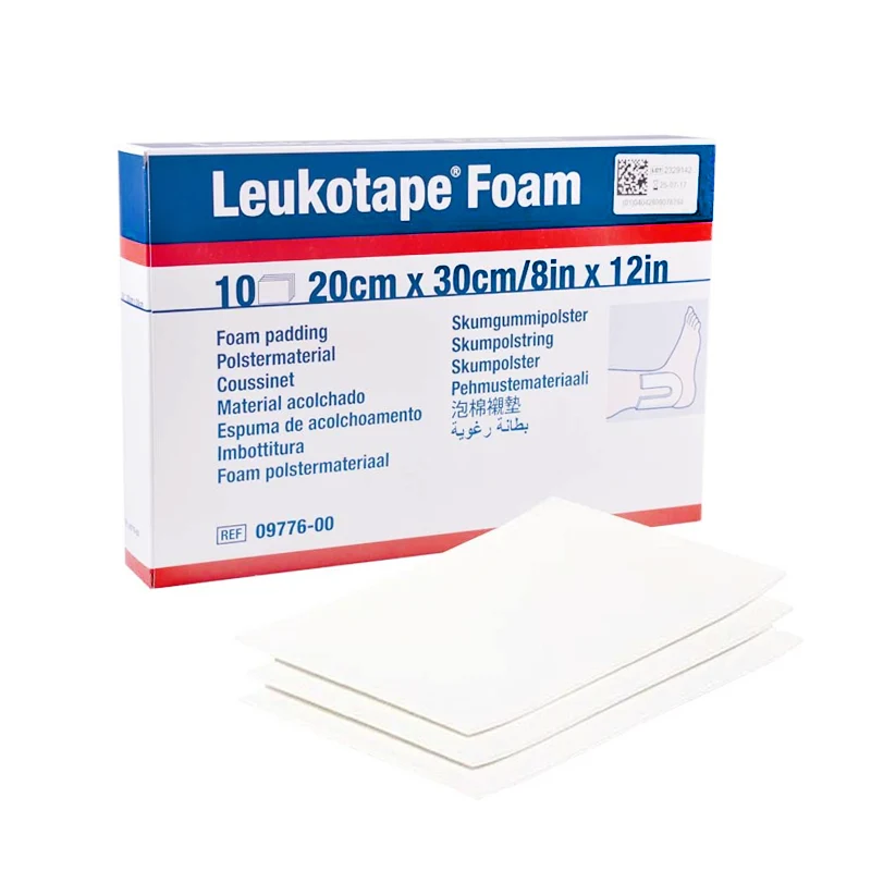 Caja de Leukotape Foam: Lámina de goma-espuma recortable - 10 láminas