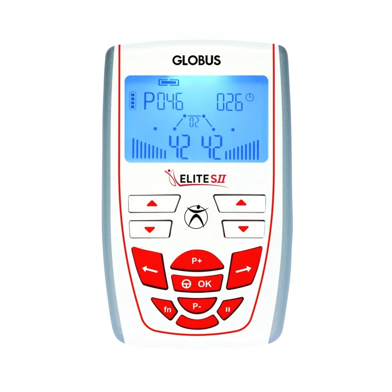 Electroestimulador para fitness y belleza Globus Elite S II con dos canales y 100 programas (con batería recargable)
